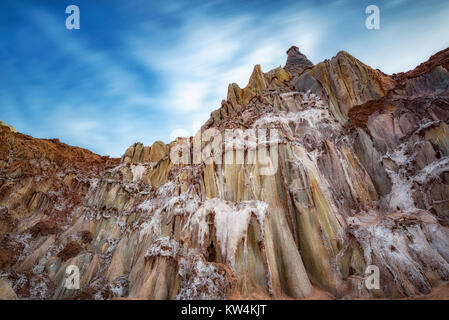 Salzstock (Salz Göttin) in hormus Insel. südlichen Iran. Stockfoto