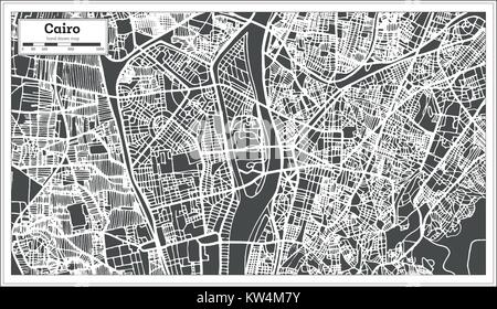 Kairo Ägypten Stadtplan im Retro-stil. Vector Illustration. Übersichtskarte. Stock Vektor