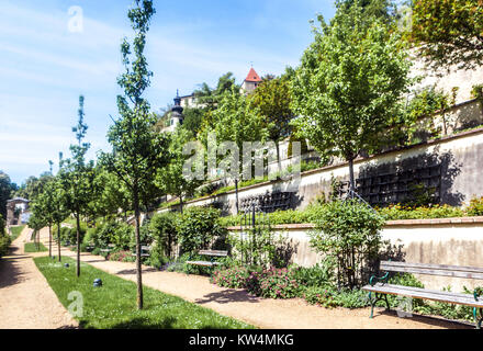 Prag Fürstenberg Garten, der Südhang der Prager Burg, Tschechische Republik Stockfoto