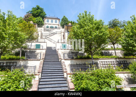 Romantischer Prager Fürstenberg-Garten, Südhang der Prager Burg, Tschechische Republik Stockfoto