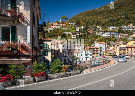 Der Comer see Dorf Argegno, Lombardei, Italien, Europa. Stockfoto