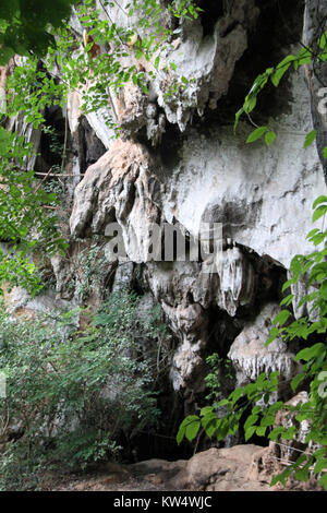 Eingang der großen caffin Höhle im Norden von Thailand Stockfoto