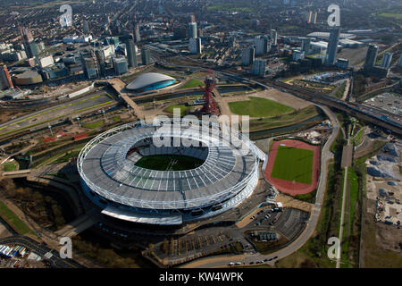 Luftaufnahme des Queen Elizabeth Park East London. Stockfoto