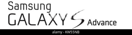 Das Samsung Galaxy S Advance Logo repräsentiert ein Modell der Samsung Smartphone-Serie. Es wurde als Teil der Galaxy S-Reihe veröffentlicht und verfügte über einen 4-Zoll-Touchscreen und fortschrittliche Software für seine Zeit. Stockfoto