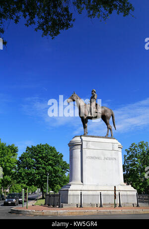 Stonewall Jackson Statue auf Monument Avenue, Richmond, Virginia. Stockfoto