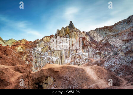 Salzstock (Salz Göttin) in hormus Insel. südlichen Iran. Stockfoto