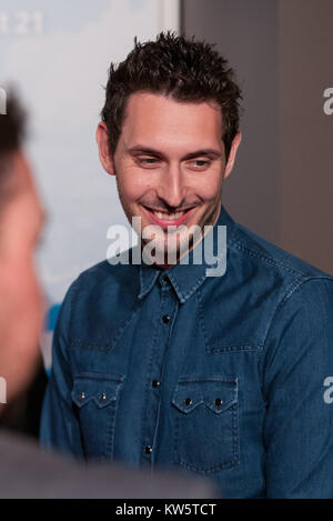 SYDNEY, AUSTRALIEN - 13. August: Blake Harrison, James Buckley, Simon Bird und Joe Thomas bei der Premiere von "The Inbetweeners2' Ereignis Kinos George Street am 13. August 2014 in Sydney, Australien dar. Die inbetweeners 2 wird am 21. August 2014 freigegeben werden. Personen: Blake Harrison Stockfoto