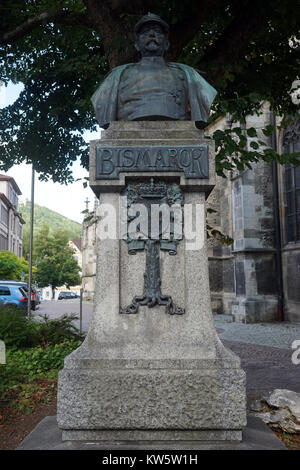 BAD URACH - ca. August 2015 Otto von Bismarck Büste. Otto Eduard Leopold Fürst von Bismarck, Herzog von Lauenburg. Stockfoto