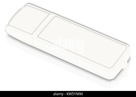 USB-Stick auf weißem Hintergrund Stockfoto