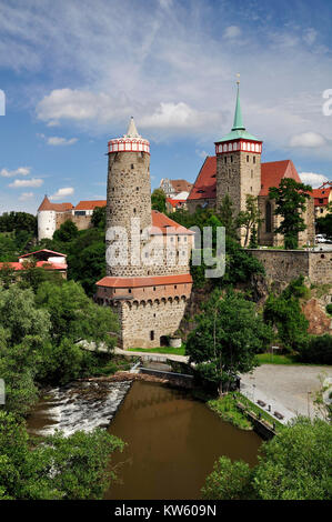 Blick auf die Altstadt von Bautzen, Bautzen, Altstadtansicht von Bautzen Stockfoto