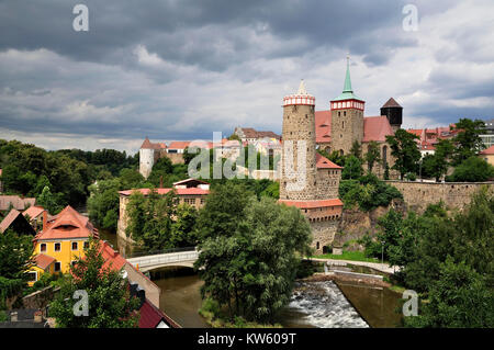 Blick auf die Altstadt von Bautzen,, Altstadtansicht von Bautzen Stockfoto