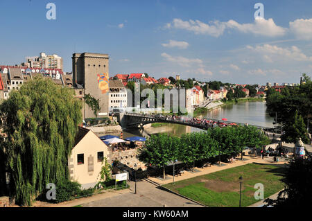 Old Town Bridge verbindet Deutschland und Polen, die Görlitzer Altstadt, Altstadtbruecke verbindet Deutschland und Polen, Görlitzer Altstadt Stockfoto