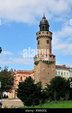 Stadtbefestigung imperial Wildschwein Turm, G?rlitz Altstadt, Stadtbefestigung Reichenbacher Turm, Görlitz Altstadt Stockfoto