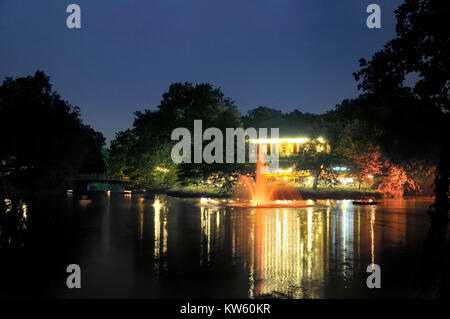 Licht Party im großen Garten, Dresden großer Garten, Lichterfest im grossen Garten, Dresden großer Garten Stockfoto