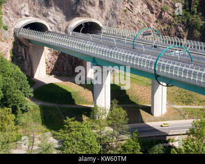 Weiß scratch Tal, Autobahn, A17, Autobahn Weisseritztal Stockfoto