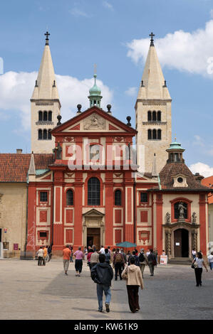 Prag, die St. Georgsbasilika, Prag Sankt Georgsbasilika Stockfoto