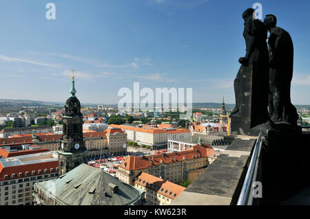 Dresden der Rathausturm, Dresden vom Rathausturm Stockfoto