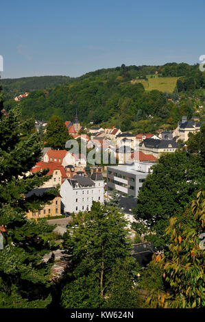 Sehen Sie sich die Stadt Glashütte, Uhrenstadt Glashütte Stockfoto