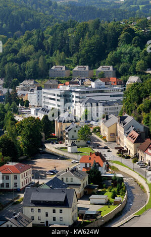 Sehen Sie sich die Stadt Glashütte, Uhrenstadt Glashütte Stockfoto