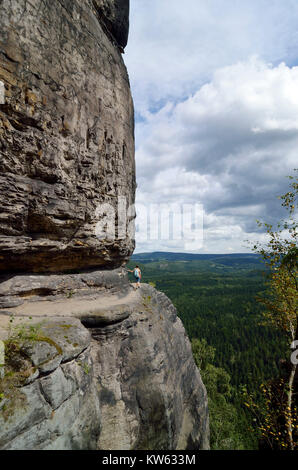 Terrasse, die idagrotte in der Frienstein, Terrassenweg, zur idagrotte am Frienstein Stockfoto