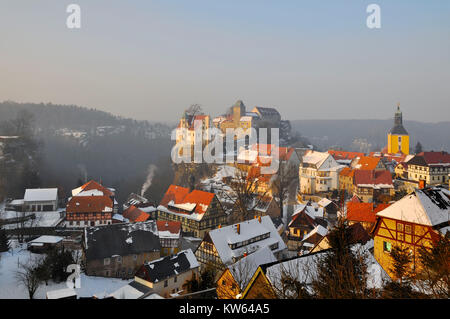 Elbsandstein travestie Stein, Elbsandstein Hohnstein Stockfoto