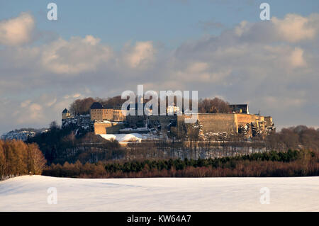 Das elbsandstein König Stein, Elbsandstein Koenigstein Stockfoto