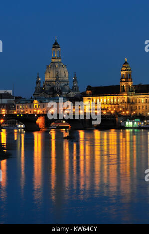 Dresden terrasse Ufer, Dresden Terrassenufer Stockfoto