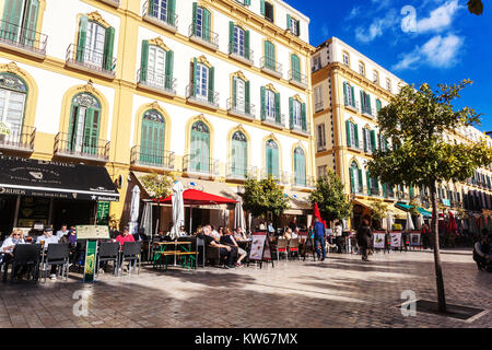 Malaga Picasso Geburtsort Plaza de la Merced in der Altstadt, Malaga Spanien Stockfoto