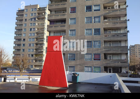 Nach dem zweiten Weltkrieg, Thamesmead, in der Nähe von Abbey Wood, süd-östlich von London, England, Vereinigtes Königreich, 18. Dezember 2017 Stockfoto