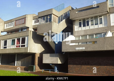 Nach dem zweiten Weltkrieg, Thamesmead, in der Nähe von Abbey Wood, süd-östlich von London, England, Vereinigtes Königreich, 18. Dezember 2017 Stockfoto