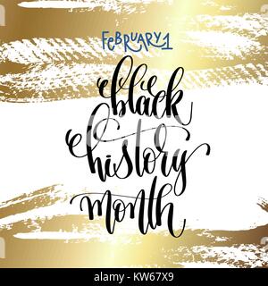 1. februar - Black History Month - hand Beschriftung Beschriftung te Stock Vektor