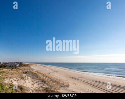 Strand fechten auf einem Atlantic Beach in den Hamptons Stockfoto