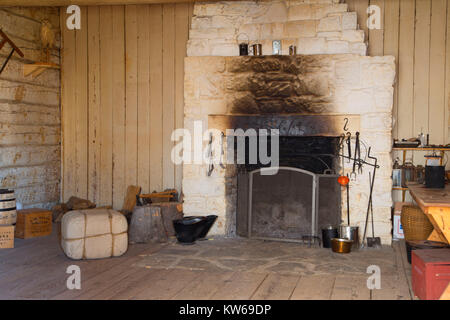 Handel Zimmer Anzeige, Fort Union Trading Post National Historic Site, North Dakota Stockfoto