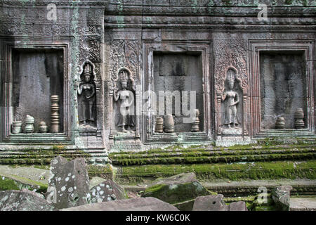 Apsaras an der Wand des Ta-Prom-Tempel, Angkor, Kambodscha Stockfoto