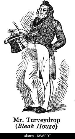 Charles Dickens 1812 bis 1870 - Dickens Charaktere-1930 Illustration - Herr Turveydrop von "Bleak House" Stockfoto
