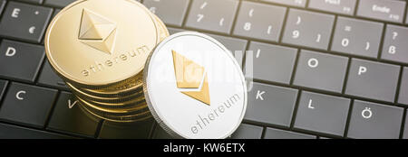 Klassische (ETC) Münzen von Ethereum und Ethereum Stockfoto