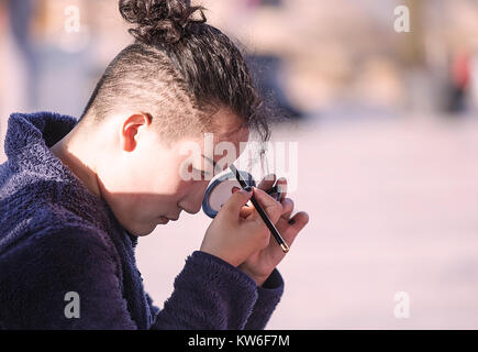 Zhangye, China - Oktober 15,2017: China macht sich auf der Straße am 15. Oktober in China. Stockfoto