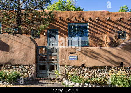 Canyon Road adobe Häuser, Santa Fe, New Mexico Stockfoto