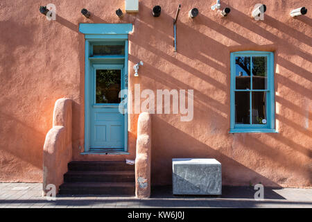 Canyon Road adobe Häuser, Santa Fe, New Mexico Stockfoto