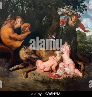 Romulus und Remus von Peter Paul Rubens (1577-1640), Öl auf Leinwand c 1615 Stockfoto