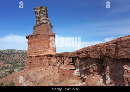 Leuchtturm hoodoo an der Palo Duro Canyon State Park von Texas. Stockfoto