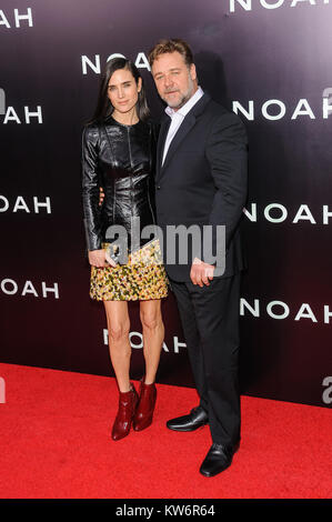 NEW YORK, NY - 26. März: Jennifer Connelly, Russell Crowe besucht die "Noah" New York Premiere im Ziegfeld Theatre am 26. März 2014 in New York City People: Jennifer Connelly, Russell Crowe Stockfoto