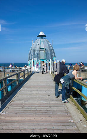 Tauchen Bell am Ende des Piers, Sellin, Insel Rügen, Mecklenburg-Vorpommern, Ostsee, Deutschland, Europa Stockfoto