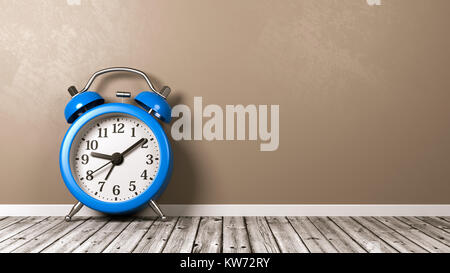 Wecker gegen die Wand eines Raumes Stockfoto