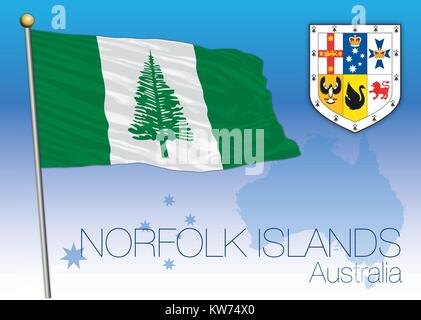 Norfolk Inseln, Flagge des Staates und der Territory, Australien Stock Vektor