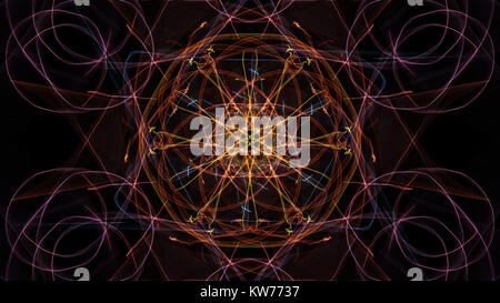 Symmetrische und farbenfrohen Design durch digitale Grafik gemacht. Seide Symmetrie Serie. Stockfoto