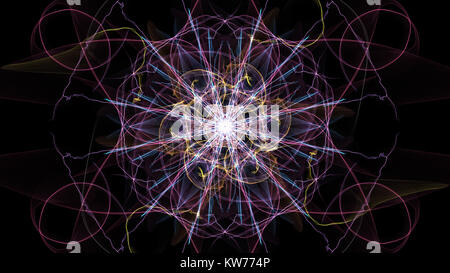 Symmetrische und farbenfrohen Design durch digitale Grafik gemacht. Seide Symmetrie Serie. Stockfoto