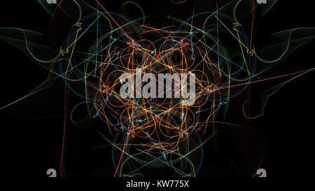 Symmetrische und farbenfrohen Design durch digitale Grafik gemacht. Seide Symmetrie Serie. Stockfoto