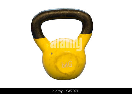 Kleine gelbe girya auf weißem Hintergrund isoliert, Oberfläche Stockfoto