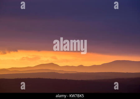 Sonnenuntergang über Eastern Cape, Ansicht von Addo National Park, Eastern Cape, Südafrika, Oktober 2017 Stockfoto